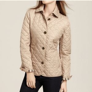 Authentic Burberry Brit Copford Nova Check Quilted Jacket size XS cream color